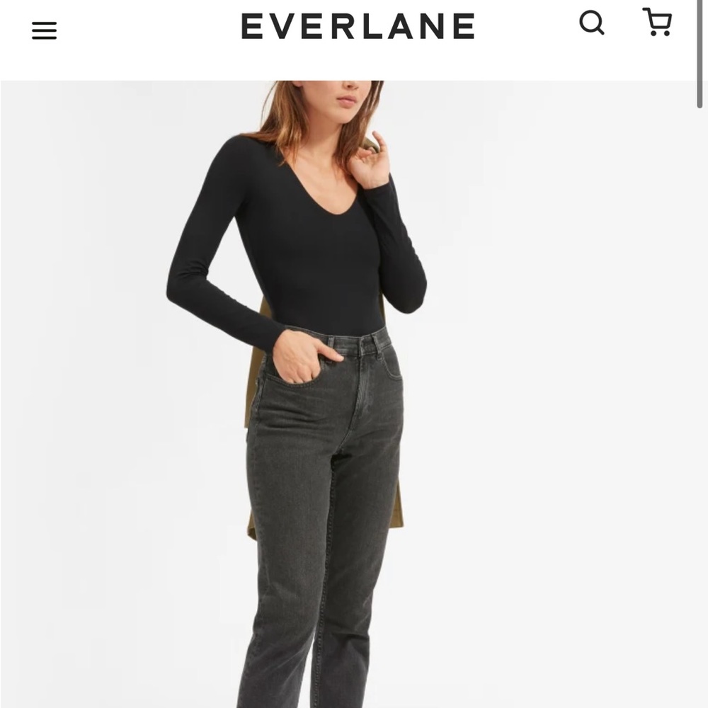 Everlane The Long-Sleeve V-Neck Bodysuit